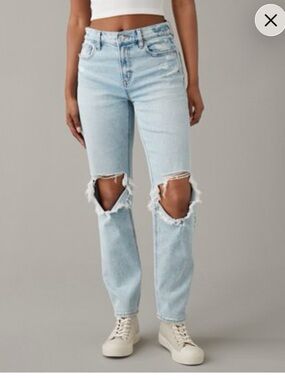 American Eagle stretch 000 super high rise ankle straight